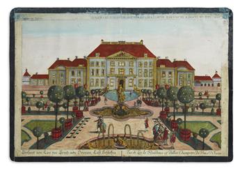 (VUES dOPTIQUE.) Group of 19 hand-colored die-cut engraved vues.